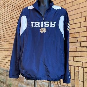 Adidas Notre Dame “IRISH” ClimaProof Windbreaker Pullover Size XL